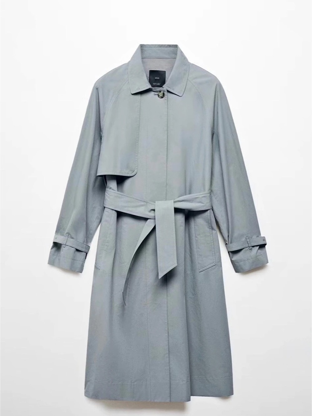 MNG Gray Trench Coat Size Large Like New